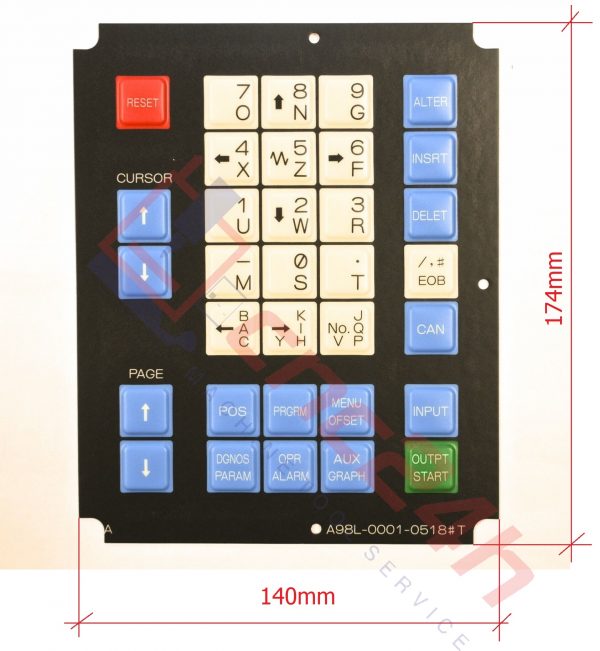 A98L-0001-0518#T Silicon 0.9mm - Decal phím bấm Fanuc 0T