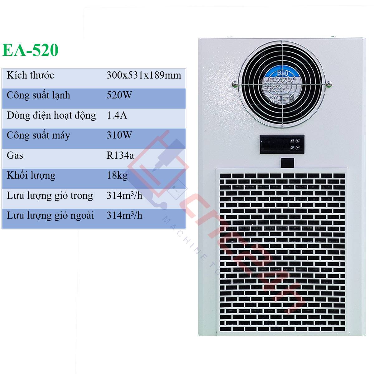 May lanh tu dien EA-520 - hdd Máy lạnh tủ điện EA-520 520W máy lạnh khô cho máy CNC bền, rẻ, hiệu quả cao