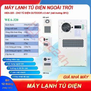 Máy lạnh tủ điện ngoài trời WEA có độ chống thấm cao, sử dụng ngoài trời hoặc xưởng có độ ẩm cao, làm mát nhanh và chịu nhiệt độ cao.