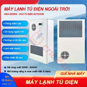 Máy lạnh tủ điện ngoài trời WEA có độ chống thấm cao, sử dụng ngoài trời hoặc xưởng có độ ẩm cao, làm mát nhanh và chịu nhiệt độ cao.