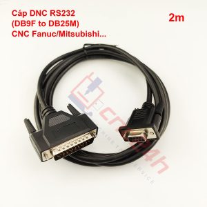 Cáp DNC RS232 (cáp CNC - DB9F to DB25M) - đúc nguyên khối - hàn máy tự động - chuẩn công nghiệp - không cần driver - Dành cho CNC Fanuc/Mitsubishi...