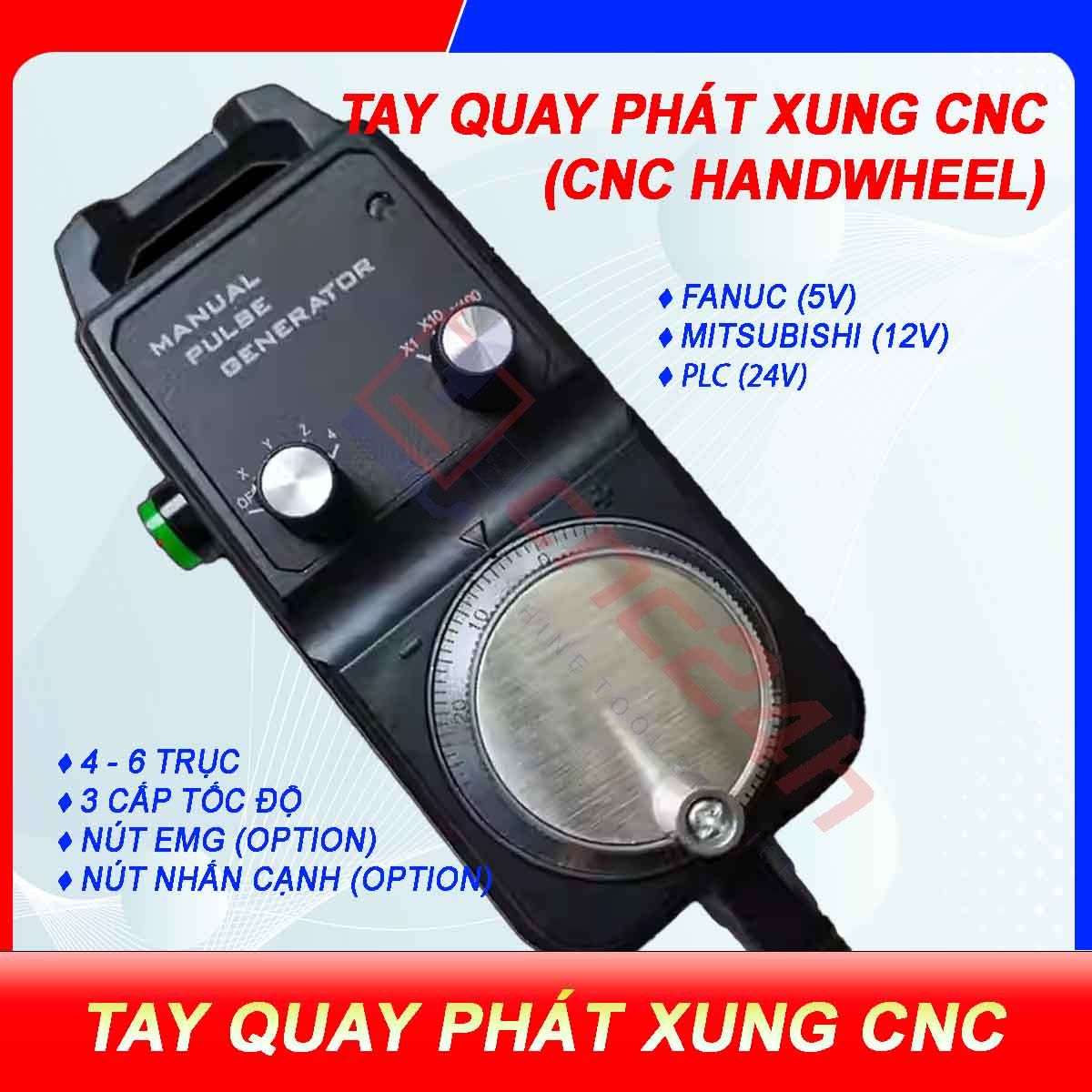 HDD TQPX - 05.26 Tay quay phát xung handle (handwheel) dùng cho các máy CNC Fanuc 3, 6, 10/11, 0, 15, 16/18/21, 16i/18i/21i, 0i, 30i, 31i, 32i,… hàng mới 100%