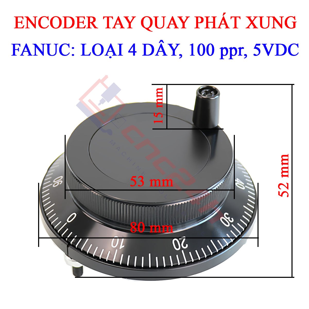 TQPX Fanuc 80 den Encoder tay quay phát xung được dùng thay thế cho các loại handle, hanwheel, MPG của máy phay, tiện CNC. Giải pháp điều khiển chính xác cho máy CNC, PLC
