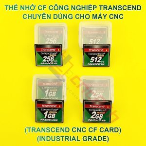 Thẻ CF Transcend cho máy CNC, model CF200I, 200x, chuẩn công nghiệp, dung lượng: 256MB / 512MB / 1GB / 2GB / 4GB / 8GB Read 30MB/s - Write 10MB/s. Hàng mới 100%.