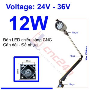 Đèn chiếu sáng máy CNC - Đèn LED cần - 24V hoặc 220V - Có loại Đế Kim Loại và Đế Nhựa. Đế xoay 360 độ và có nhiều khớp nối, dễ dàng điều chỉnh đèn - Chống nước / bụi / dầu / va đập.