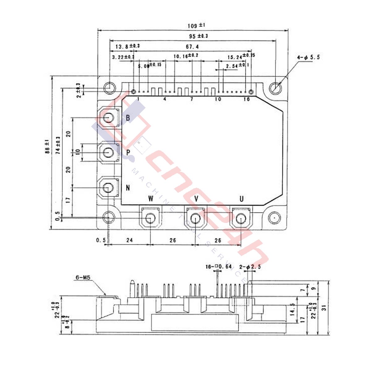 6MBP75RH060 -7 6MBP75RH060 là module IGBT công suất có dòng định mức 75A, điện áp 600V, với khả năng chịu tải ổn định và hiệu suất chuyển mạch cao. Sản phẩm được ứng dụng rộng rãi trong máy cnc, công nghiệp,...