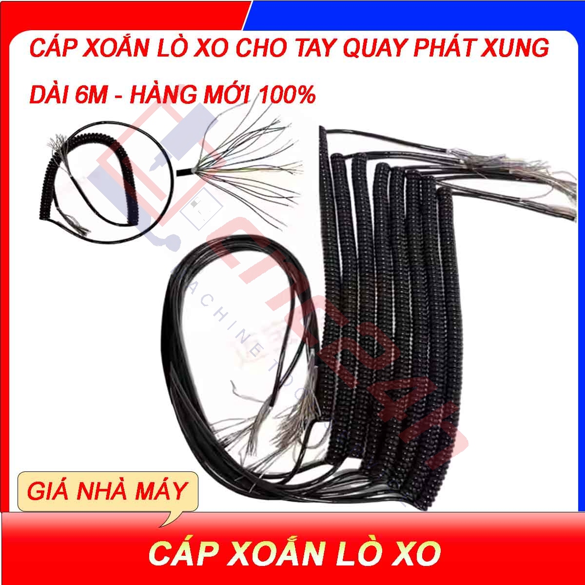 CAP XOAN LO XO Cáp xoắn lò xo tay quay phát xung CNC – vỏ PU chống dầu cháy, lõi đồng mềm, dài 4-10m. Đàn hồi tốt, chống đứt gãy, bền bỉ. Dùng cho MPG, encoder.