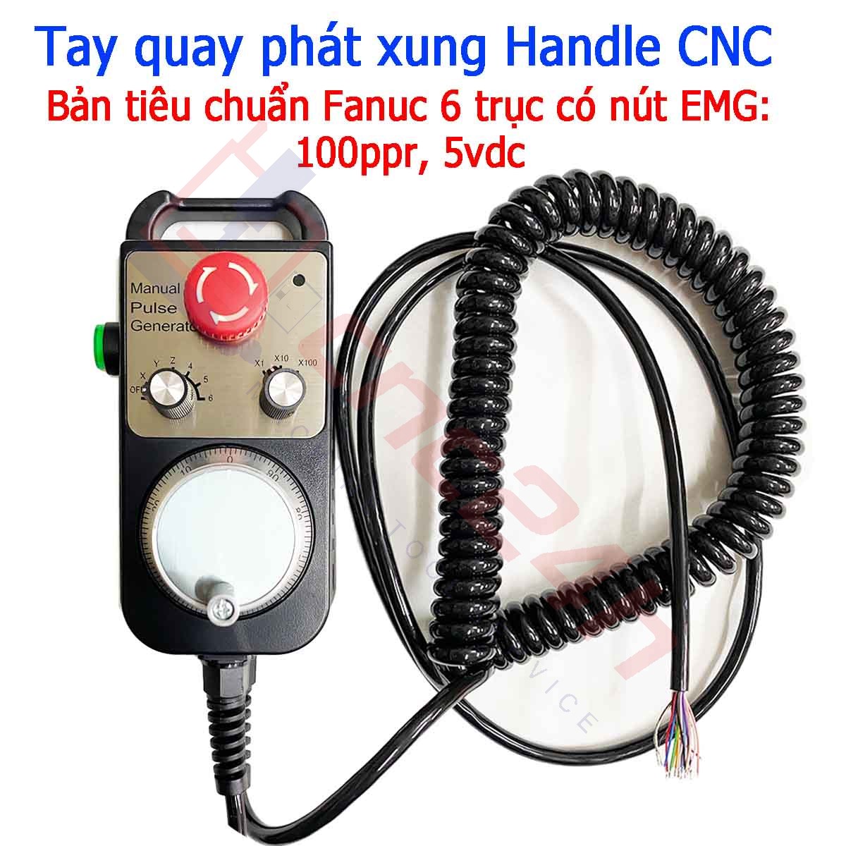 TQPX FANUC 6 trục co EMG - TC_TT Tay quay phát xung handle (handwheel) dùng cho các máy CNC Fanuc 3, 6, 10/11, 0, 15, 16/18/21, 16i/18i/21i, 0i, 30i, 31i, 32i,… hàng mới 100%