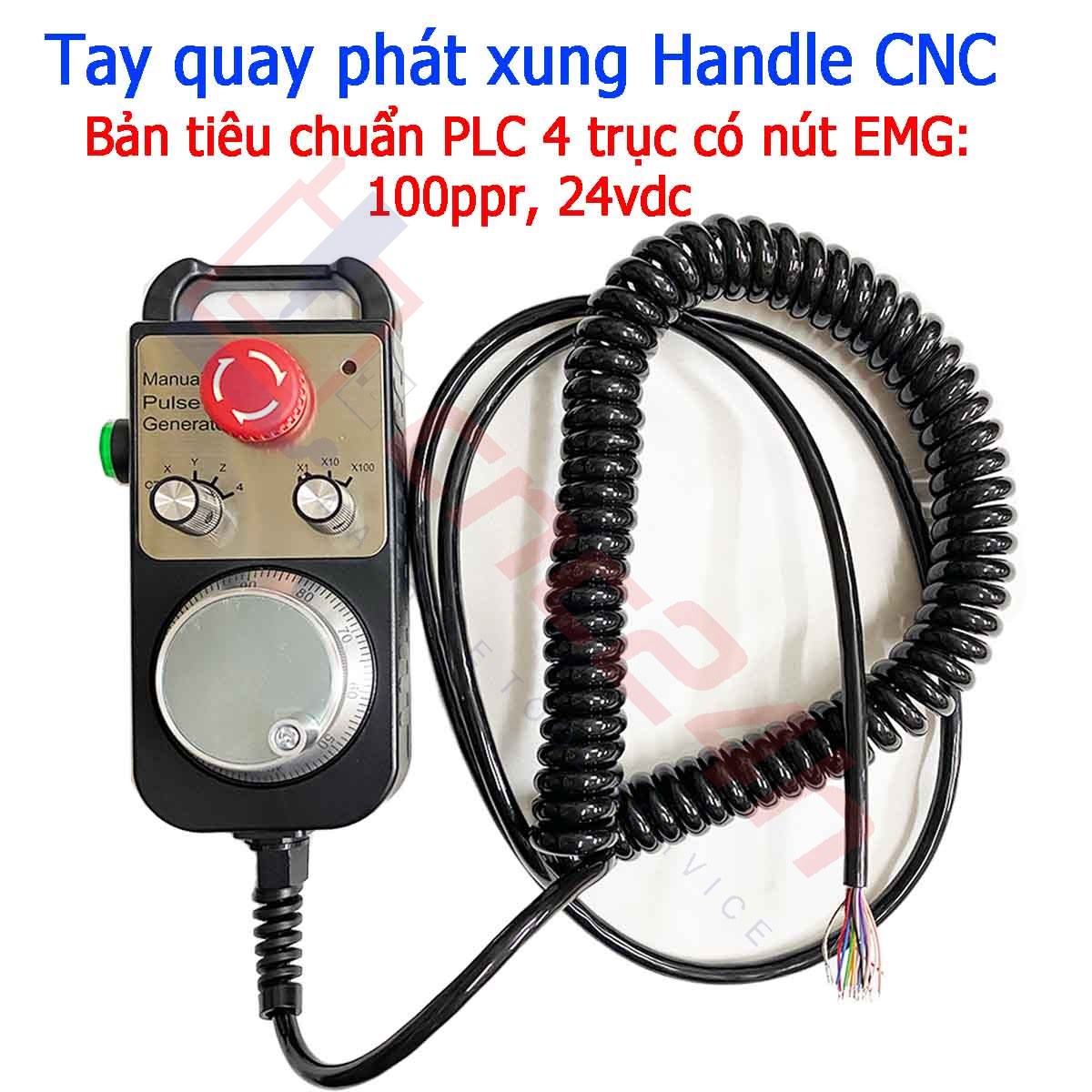 TQPX PLC 4 trục co EMG - TC_TT Tay quay phát xung handle (handwheel) dùng cho các máy CNC Fanuc 3, 6, 10/11, 0, 15, 16/18/21, 16i/18i/21i, 0i, 30i, 31i, 32i,… hàng mới 100%